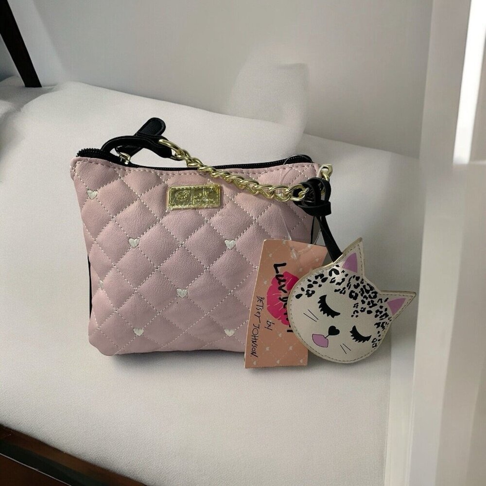 Luv Betsey By Betsey Johnson‎ Pink Heart Crossbody Satchel Purse Lbdouble NWT